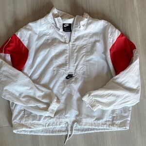 Nike Orange and White Pullover Jacket